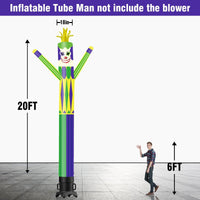 6 10 15 20FT Tall Mardi Gras Jester Waving Inflatable Tube Man(Blower Not Included) - goodeny
