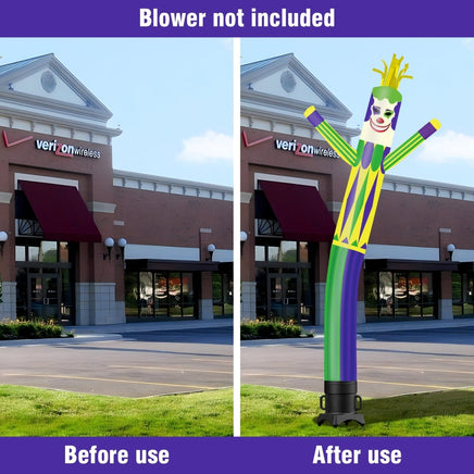 6 10 15 20FT Tall Mardi Gras Jester Waving Inflatable Tube Man(Blower Not Included) - goodeny
