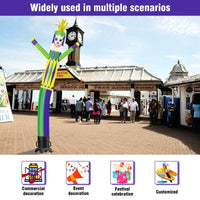 6 10 15 20FT Tall Mardi Gras Jester Waving Inflatable Tube Man(Blower Not Included) - goodeny