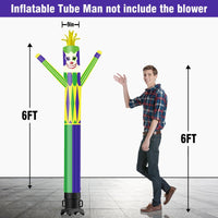 6 10 15 20FT Tall Mardi Gras Jester Waving Inflatable Tube Man(Blower Not Included) - goodeny