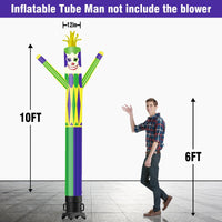 6 10 15 20FT Tall Mardi Gras Jester Waving Inflatable Tube Man(Blower Not Included) - goodeny
