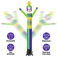 6 10 15 20FT Tall Mardi Gras Jester Waving Inflatable Tube Man(Blower Not Included) - goodeny