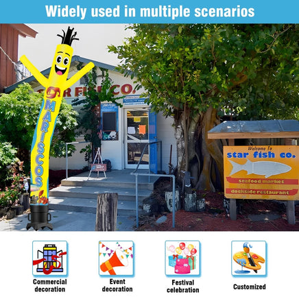 6 10 15 20FT Tall Mariscos Waving Inflatable Tube Man(Blower Not Included) - goodeny