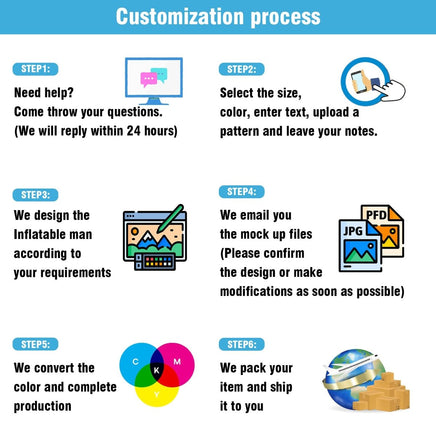 6 10 15 20FT Tall Mariscos Waving Inflatable Tube Man(Blower Not Included) - goodeny