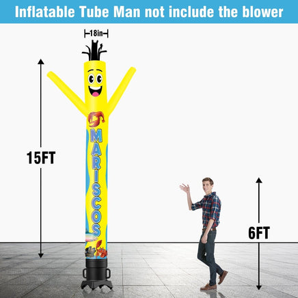 6 10 15 20FT Tall Mariscos Waving Inflatable Tube Man(Blower Not Included) - goodeny