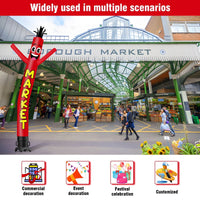 6 10 15 20FT Tall Market Waving Inflatable Tube Man(Blower Not Included) - goodeny