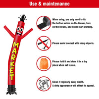 6 10 15 20FT Tall Market Waving Inflatable Tube Man(Blower Not Included) - goodeny