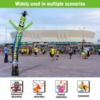 6 10 15 20FT Tall Match Starts Here Waving Inflatable Tube Man(Blower Not Included) - goodeny