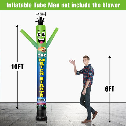 6 10 15 20FT Tall Match Starts Here Waving Inflatable Tube Man(Blower Not Included) - goodeny