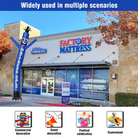 6 10 15 20FT Tall Mattresssale Blue Waving Inflatable Tube Man(Blower Not Included) - goodeny