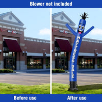 6 10 15 20FT Tall Mattresssale Blue Waving Inflatable Tube Man(Blower Not Included) - goodeny
