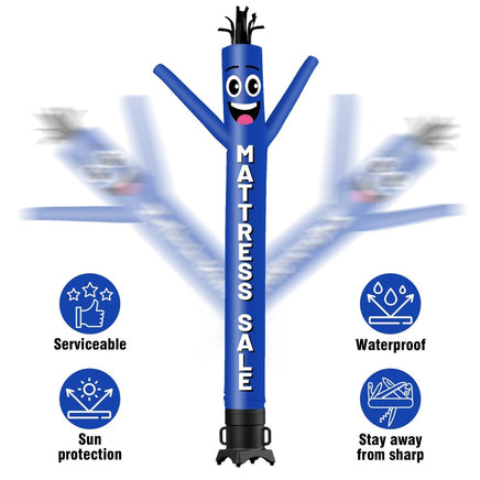 6 10 15 20FT Tall Mattresssale Blue Waving Inflatable Tube Man(Blower Not Included) - goodeny