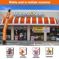 6 10 15 20FT Tall Mattresssale Orange Waving Inflatable Tube Man(Blower Not Included) - goodeny