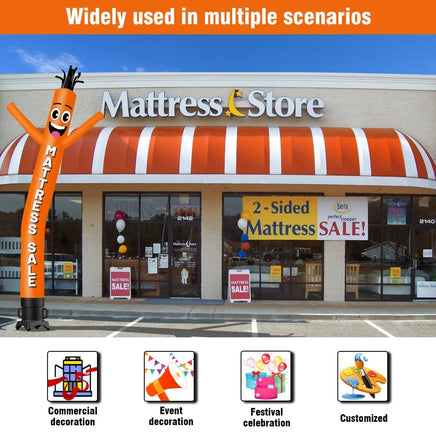6 10 15 20FT Tall Mattresssale Orange Waving Inflatable Tube Man(Blower Not Included) - goodeny
