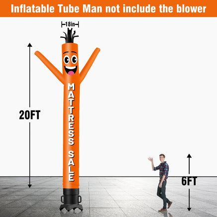 6 10 15 20FT Tall Mattresssale Orange Waving Inflatable Tube Man(Blower Not Included) - goodeny