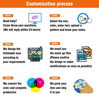 6 10 15 20FT Tall Mattresssale Orange Waving Inflatable Tube Man(Blower Not Included) - goodeny