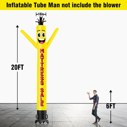 6 10 15 20FT Tall Mattresssale Yellow Waving Inflatable Tube Man(Blower Not Included) - goodeny
