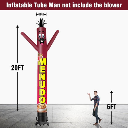 6 10 15 20FT Tall Menudo Waving Inflatable Tube Man(Blower Not Included) - goodeny