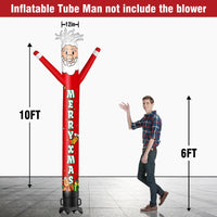6 10 15 20FT Tall Merry Xmas Waving Inflatable Tube Man(Blower Not Included) - goodeny