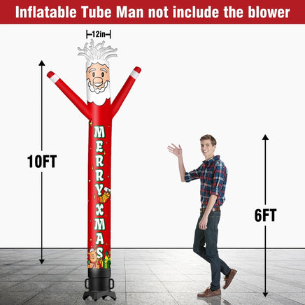 6 10 15 20FT Tall Merry Xmas Waving Inflatable Tube Man(Blower Not Included) - goodeny