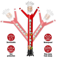6 10 15 20FT Tall Merry Xmas Waving Inflatable Tube Man(Blower Not Included) - goodeny