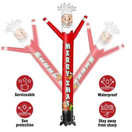 6 10 15 20FT Tall Merry Xmas Waving Inflatable Tube Man(Blower Not Included) - goodeny