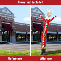 6 10 15 20FT Tall Merry Xmas Waving Inflatable Tube Man(Blower Not Included) - goodeny