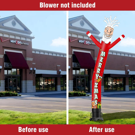 6 10 15 20FT Tall Merry Xmas Waving Inflatable Tube Man(Blower Not Included) - goodeny
