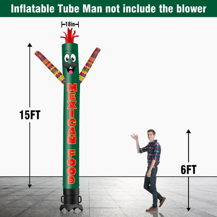 6 10 15 20FT Tall Mexican Food Inflatable Tube Man(Blower Not Included) - goodeny