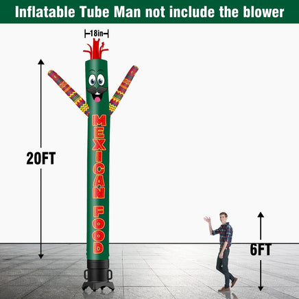 6 10 15 20FT Tall Mexican Food Inflatable Tube Man(Blower Not Included) - goodeny