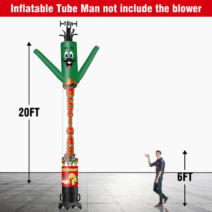 6 10 15 20FT Tall Mexican Restaurant Inflatable Tube Man(Blower Not Included) - goodeny