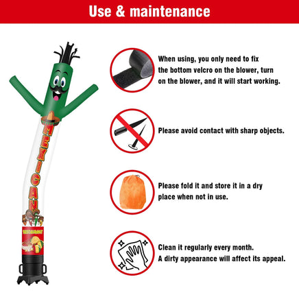 6 10 15 20FT Tall Mexican Restaurant Inflatable Tube Man(Blower Not Included) - goodeny