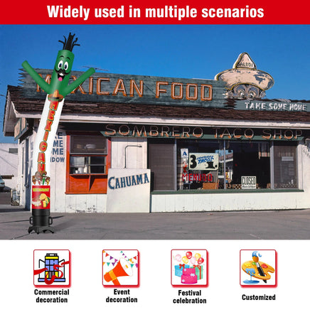 6 10 15 20FT Tall Mexican Restaurant Inflatable Tube Man(Blower Not Included) - goodeny