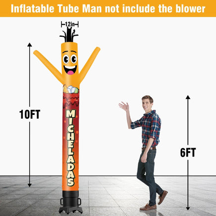 6 10 15 20FT Tall Micheladas Waving Inflatable Tube Man(Blower Not Included) - goodeny