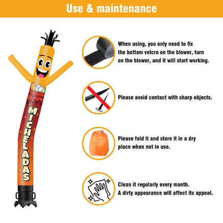 6 10 15 20FT Tall Micheladas Waving Inflatable Tube Man(Blower Not Included) - goodeny