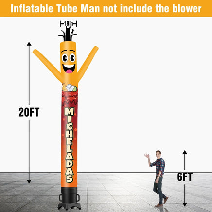 6 10 15 20FT Tall Micheladas Waving Inflatable Tube Man(Blower Not Included) - goodeny