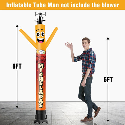 6 10 15 20FT Tall Micheladas Waving Inflatable Tube Man(Blower Not Included) - goodeny