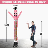 6 10 15 20FT Tall Milkshakes Pink Waving Inflatable Tube Man(Blower Not Included) - goodeny