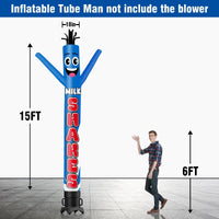 6 10 15 20FT Tall Milkshakes Waving Inflatable Tube Man(Blower Not Included) - goodeny