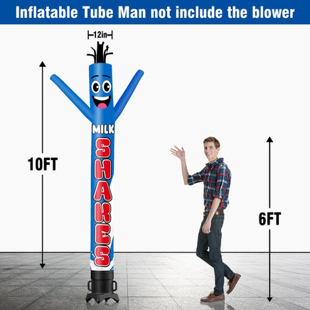 6 10 15 20FT Tall Milkshakes Waving Inflatable Tube Man(Blower Not Included) - goodeny