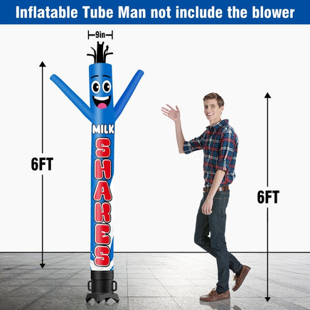 6 10 15 20FT Tall Milkshakes Waving Inflatable Tube Man(Blower Not Included) - goodeny