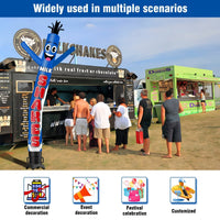 6 10 15 20FT Tall Milkshakes Waving Inflatable Tube Man(Blower Not Included) - goodeny