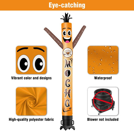 6 10 15 20FT Tall Mocha Waving Inflatable Tube Man(Blower Not Included) - goodeny