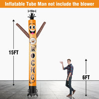 6 10 15 20FT Tall Mocha Waving Inflatable Tube Man(Blower Not Included) - goodeny