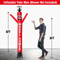 6 10 15 20FT Tall Model Homes Waving Inflatable Tube Man(Blower Not Included) - goodeny