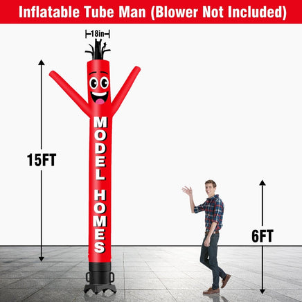 6 10 15 20FT Tall Model Homes Waving Inflatable Tube Man(Blower Not Included) - goodeny