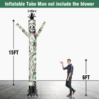 6 10 15 20FT Tall Money Waving Inflatable Tube Man(Blower Not Included) - goodeny