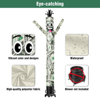 6 10 15 20FT Tall Money Waving Inflatable Tube Man(Blower Not Included) - goodeny