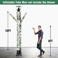 6 10 15 20FT Tall Money Waving Inflatable Tube Man(Blower Not Included) - goodeny