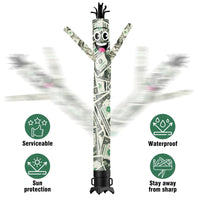 6 10 15 20FT Tall Money Waving Inflatable Tube Man(Blower Not Included) - goodeny